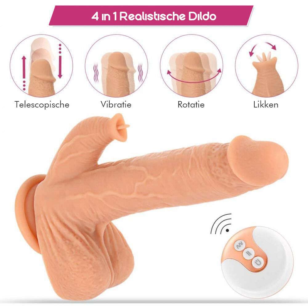 Realistické dildo 4 V 1 stimulace klitorisu s přísavkou INS