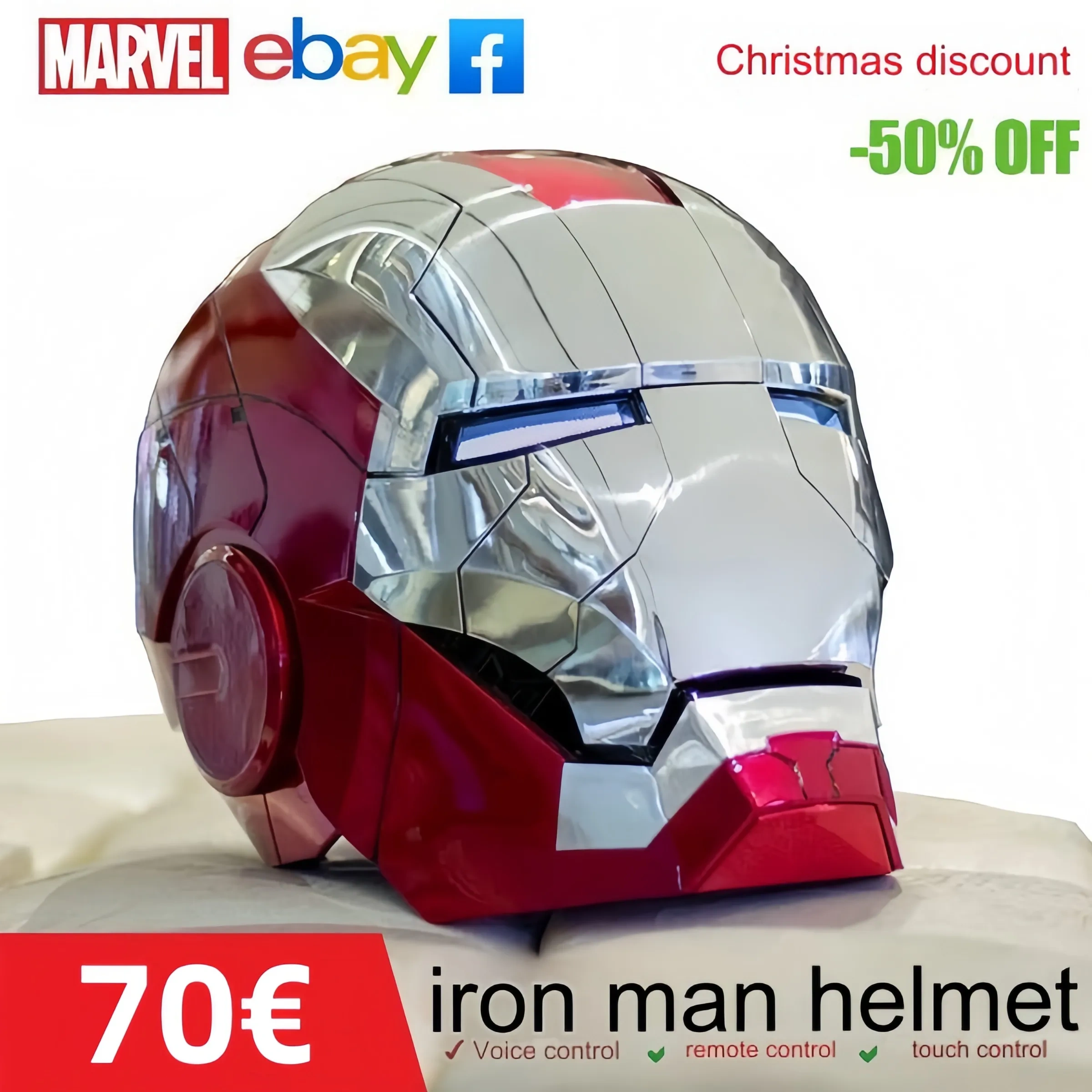 Capacete elétrico de voz do Homem de Ferro da Marvel