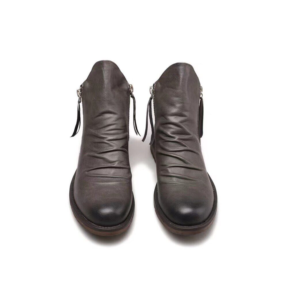 Novo Bota de couro com fecho de correr para homem | Oferta de metade do preço🔥