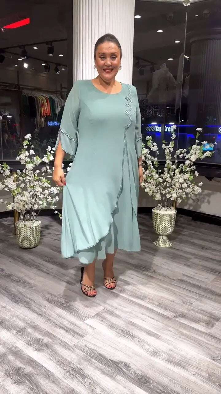 Último dia de promoção 70% OFF - 🔥💕Vestido solto de chiffon cor sólida feminino