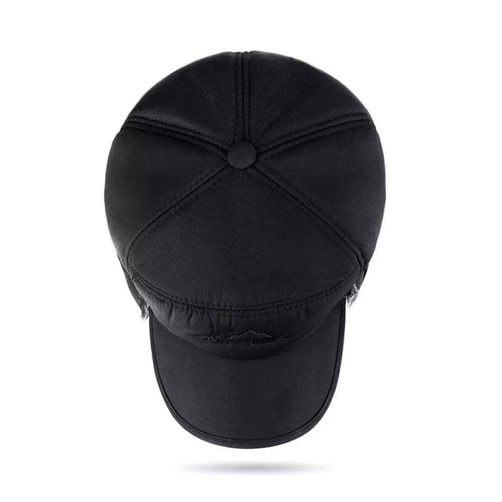 🧢❄️Homens Inverno Aba de Orelha Chapéu Trapper Máscara Facial Pele Aviador Térmico Quente Neve Esqui Cap