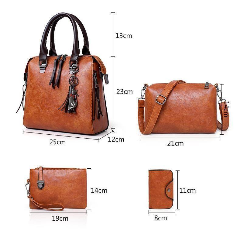 🔥OfertaOferta exclusiva de bolsas 4 peças. Bolsas de couro para mulheres