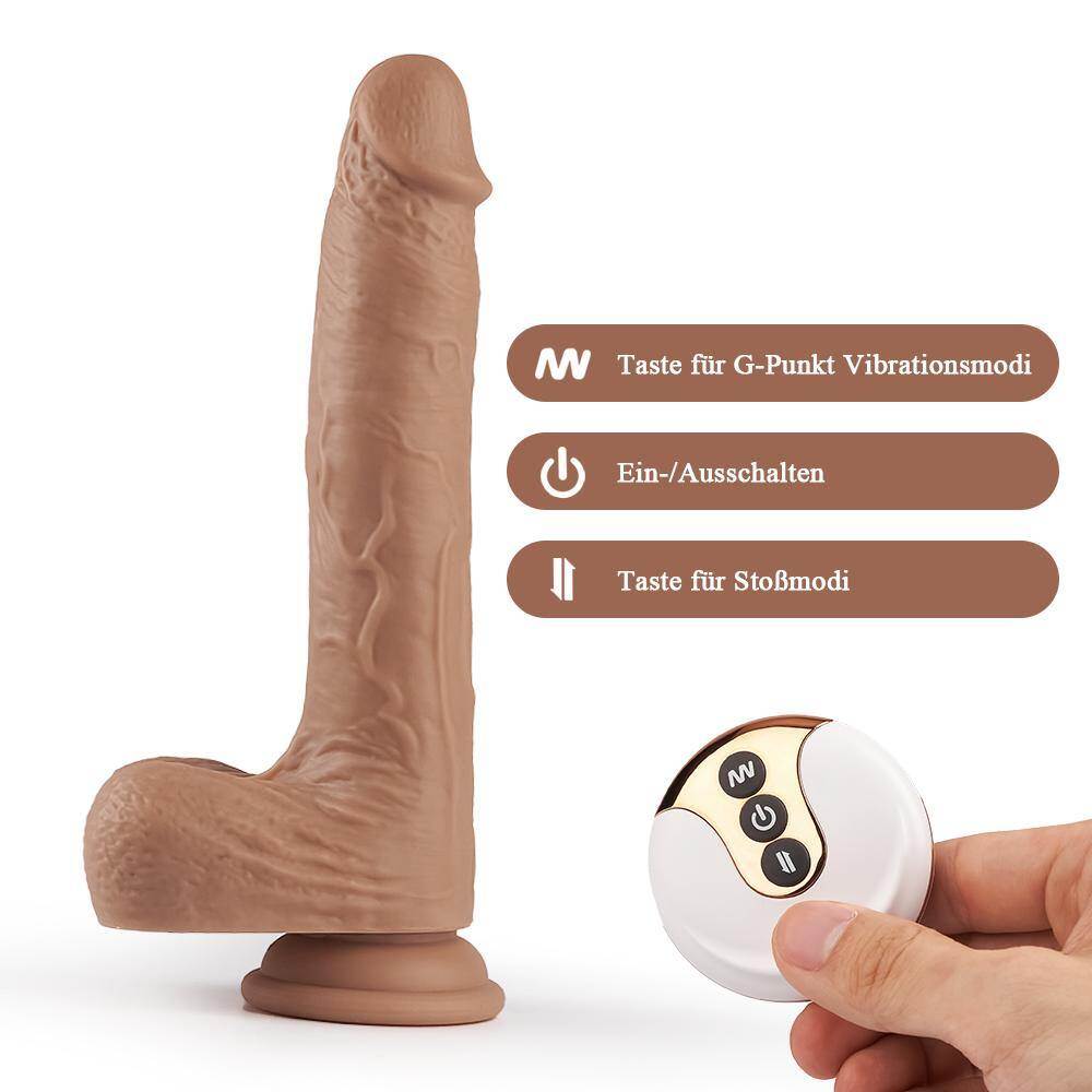 Realistické dildo 5 šokových režimů 7 vibračních režimů Dálkové ovládání 17 cm MANNI