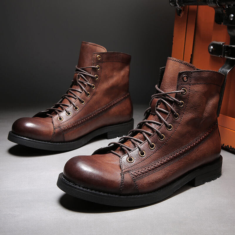 Bota de Couro Vintage Masculinas Clássicas
