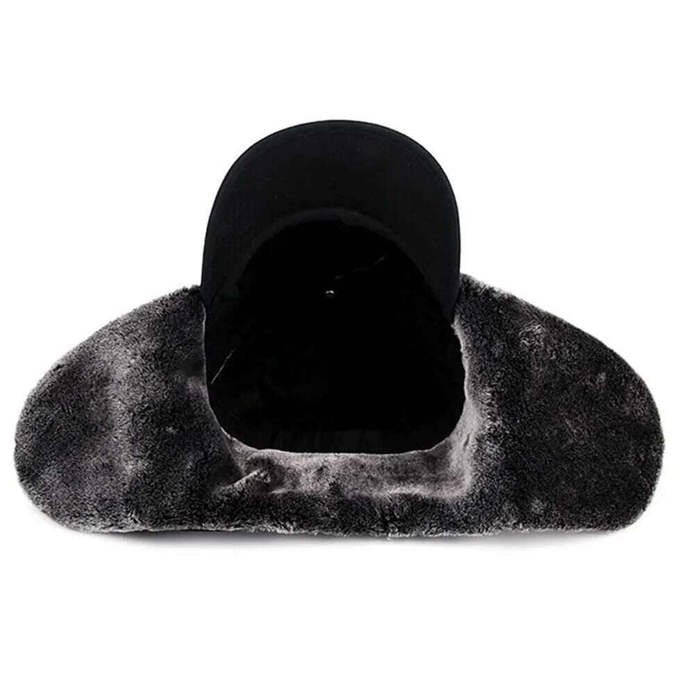 🧢❄️Pánská zimní ušní čepice Trapper maska ​​na obličej Fur Aviator Thermal Warm Snow Ski Cap