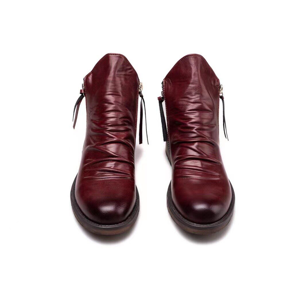 Novo Bota de couro com fecho de correr para homem | Oferta de metade do preço🔥