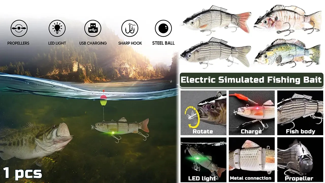 Isca de pesca de imitação elétrica