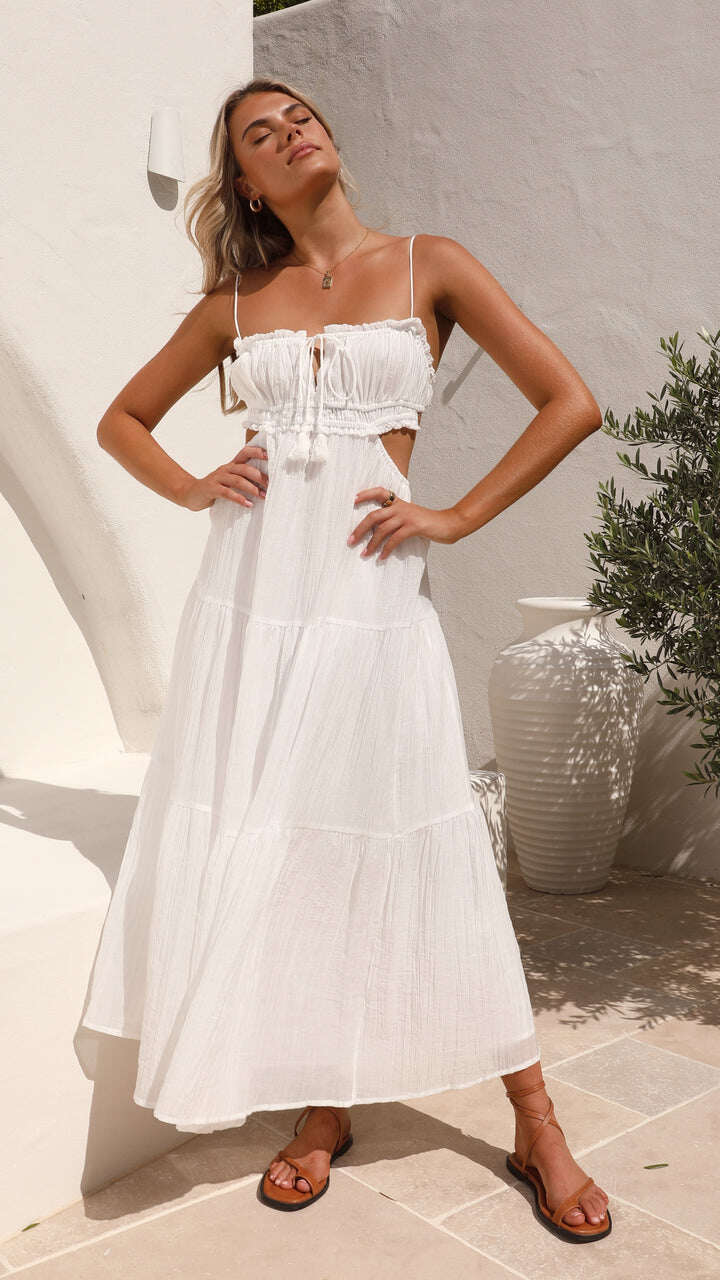 Vestido midi de tirantes