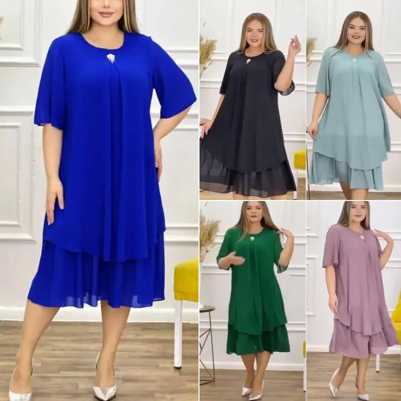 🌷🎁[COMPRE 1, GANHE 1 GRÁTIS][S-5XL] ❤️2024 NOVOS VESTIDOS DE CHIFFON DE ALTA QUALIDADE