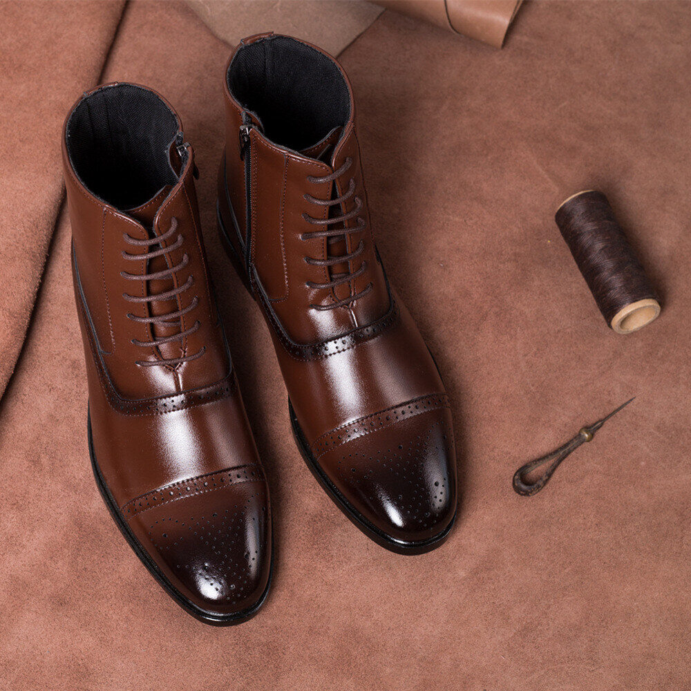 Bota de couro clássicas para homem