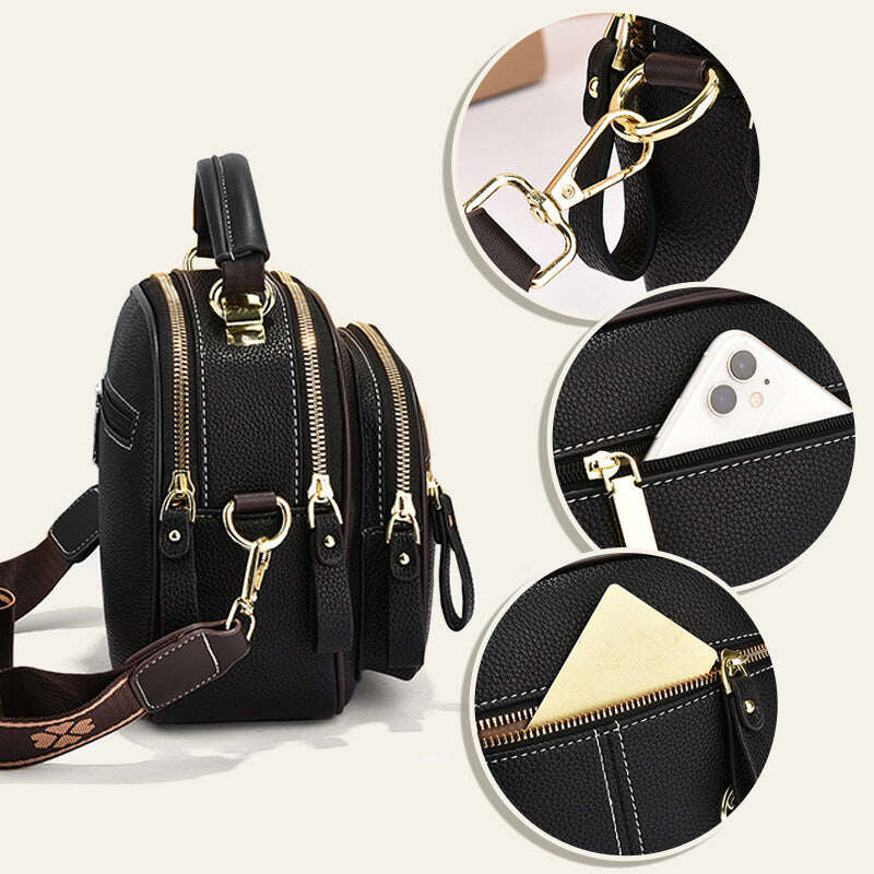 🎁Reducere de 50%⏳Compartimente clasice multifuncționale Curea de umăr lată reglabilă Geantă crossbody din piele PU