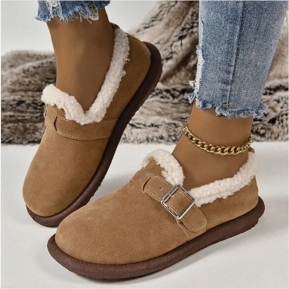 Botas femininas quentes de pelúcia de inverno - pagamento na entrega