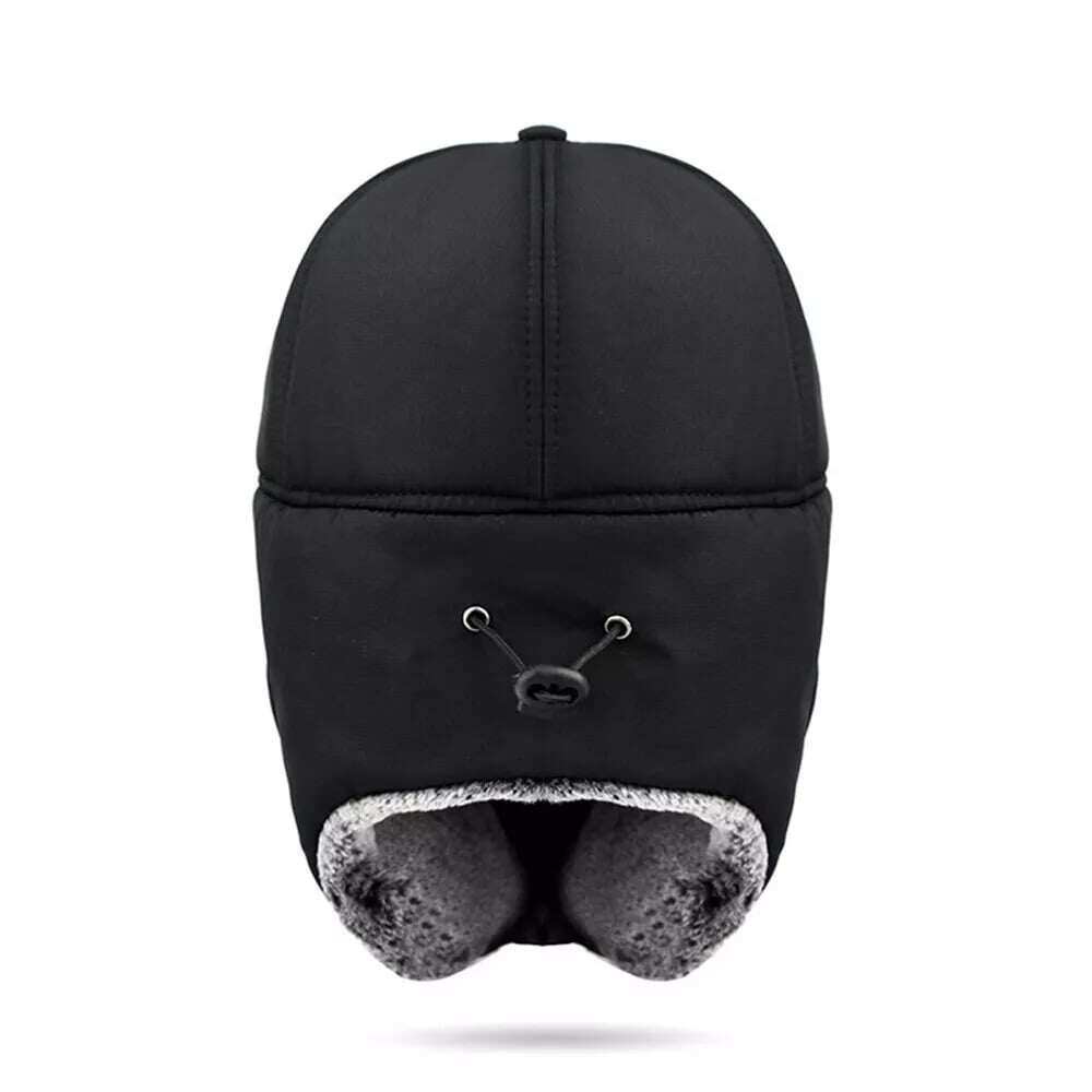 🧢❄️Homens Inverno Aba de Orelha Chapéu Trapper Máscara Facial Pele Aviador Térmico Quente Neve Esqui Cap