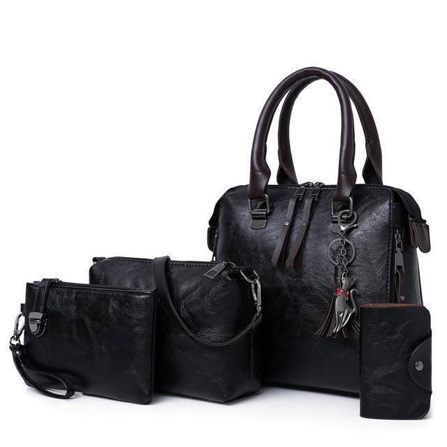 🔥OfertaOferta exclusiva de bolsas 4 peças. Bolsas de couro para mulheres