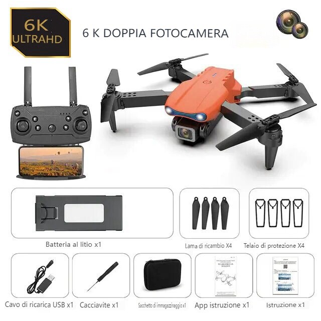 ⚡ Ultimo drone con doppia telecamera 6K UHD ⚡