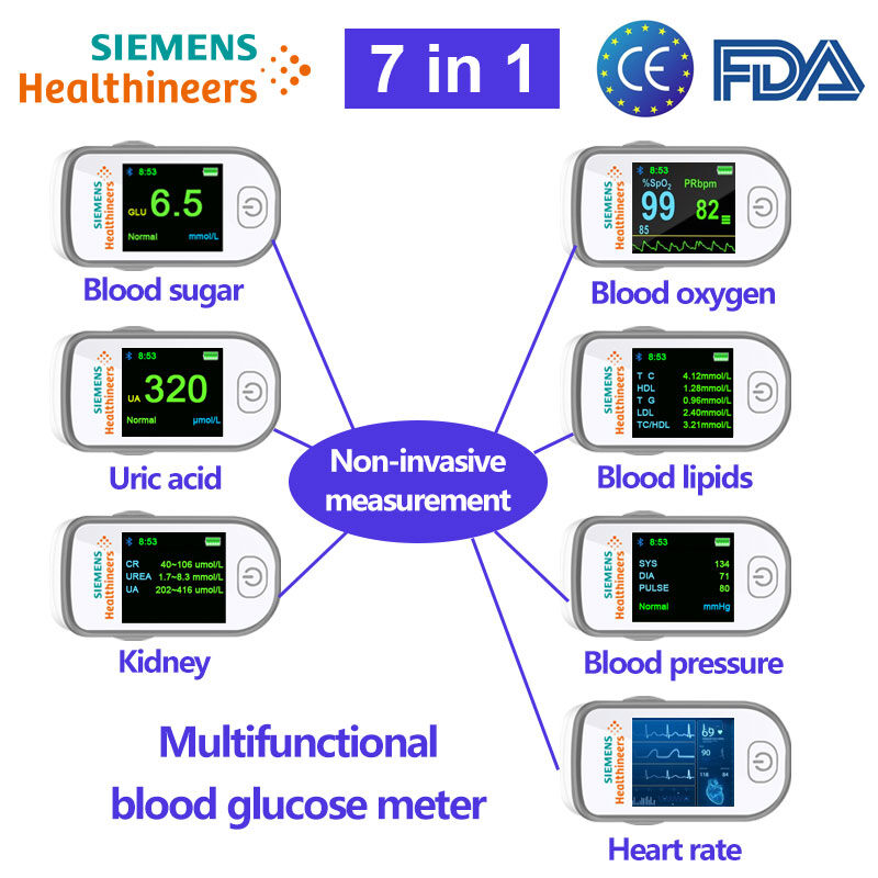 Medidor de glucosa en sangre multifuncional no invasivo Siemens (precisión de hasta 99%)