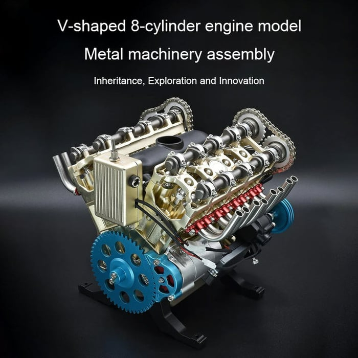 🚗Tehnički V8 mehanički metalni sklop DIY komplet modela motora automobila (3 godine jamstva)