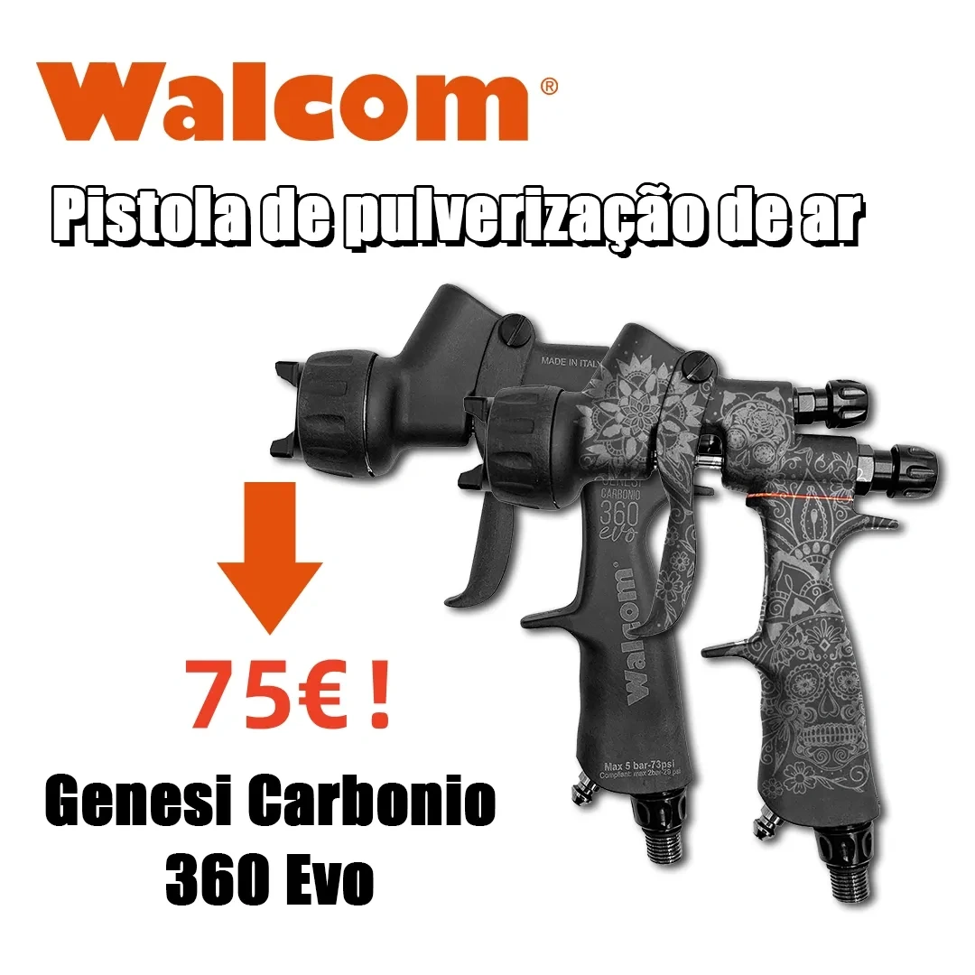 Pistola de pintura spray Ar WALCOM - Genesi Carbon 360 Evo