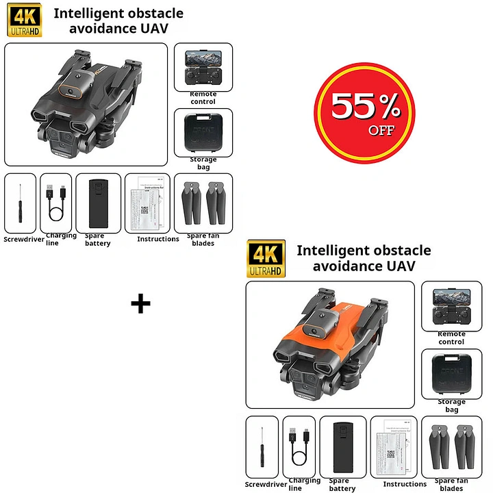 🎄🎄Especial de Natal🔔🔥 Drone com câmera 4K adequado para adultos, quadricóptero com controle remoto HS175D com retorno automático, siga-me, motor sem escova, voo circular, pontos de passagem, retenção de altitude, modo sem cabeça, 28 minutos de voo!!