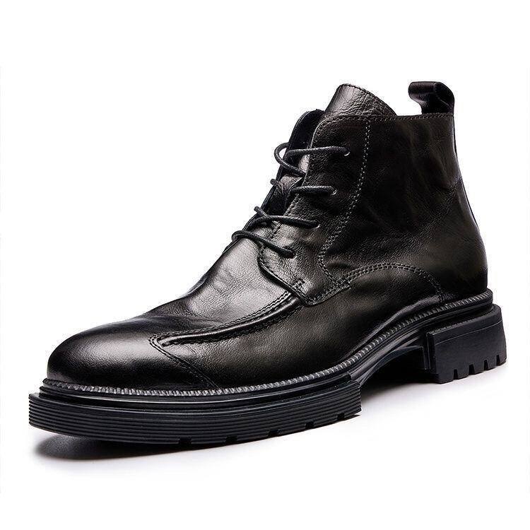 Bota de Pele Masculinas Retro Luxuosas