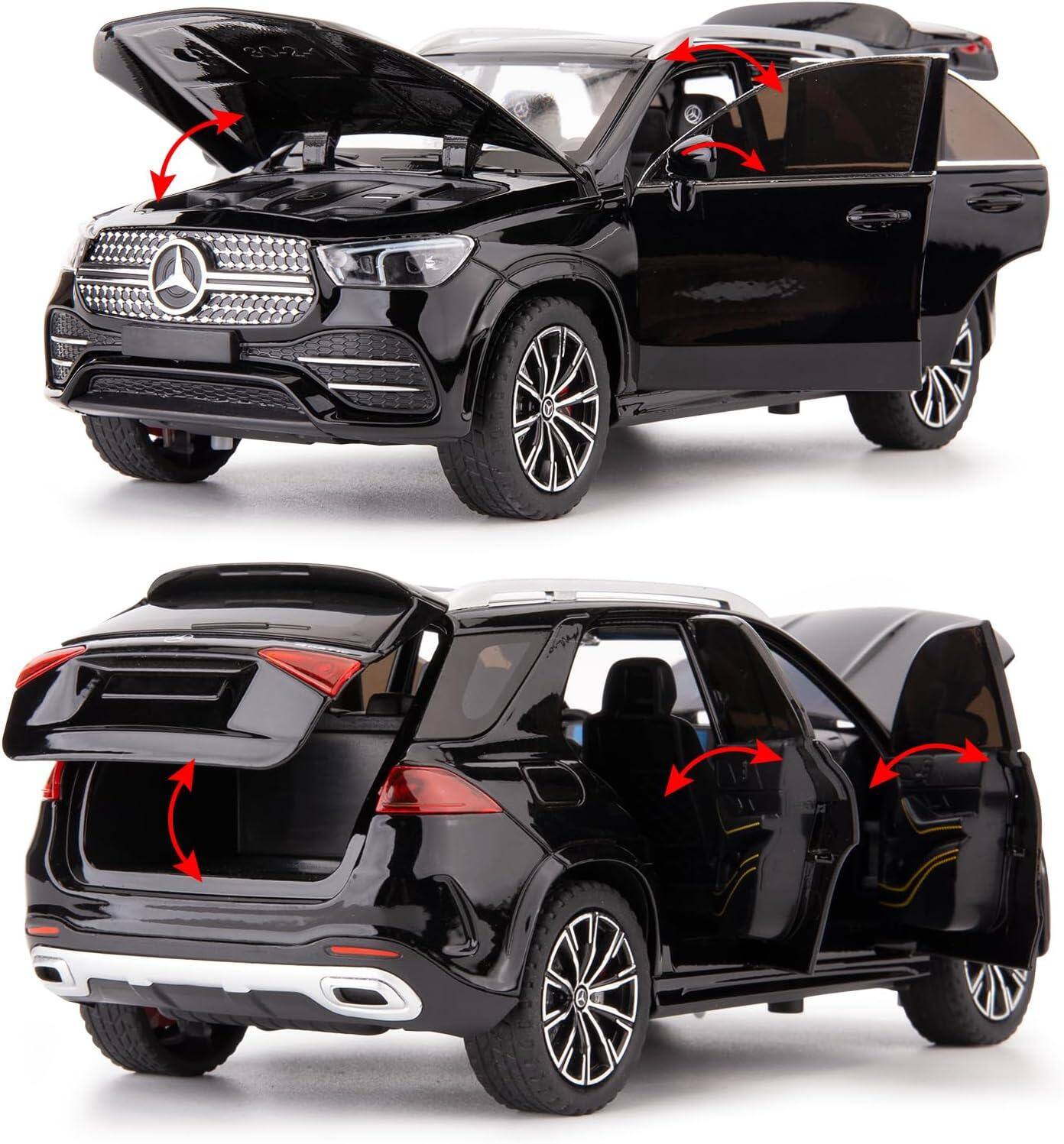 1:24 Carro de brinquedo Mercedes-Benz GLE 350 em alumínio fundido com som e luz