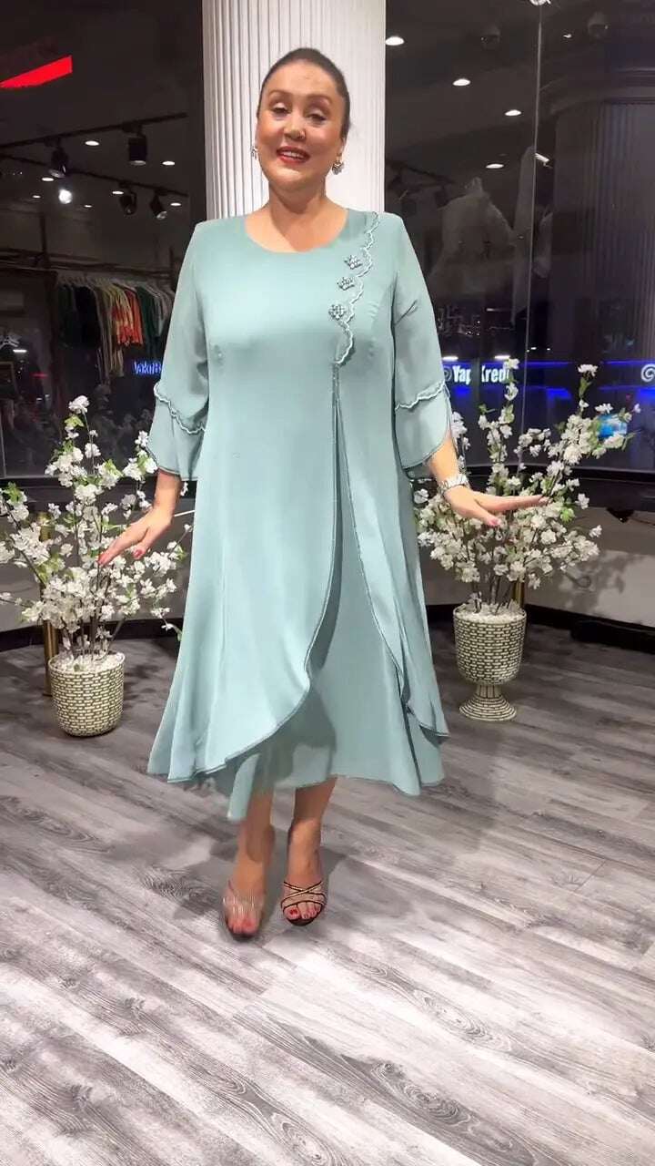 Último dia de promoção 70% OFF - 🔥💕Vestido solto de chiffon cor sólida feminino