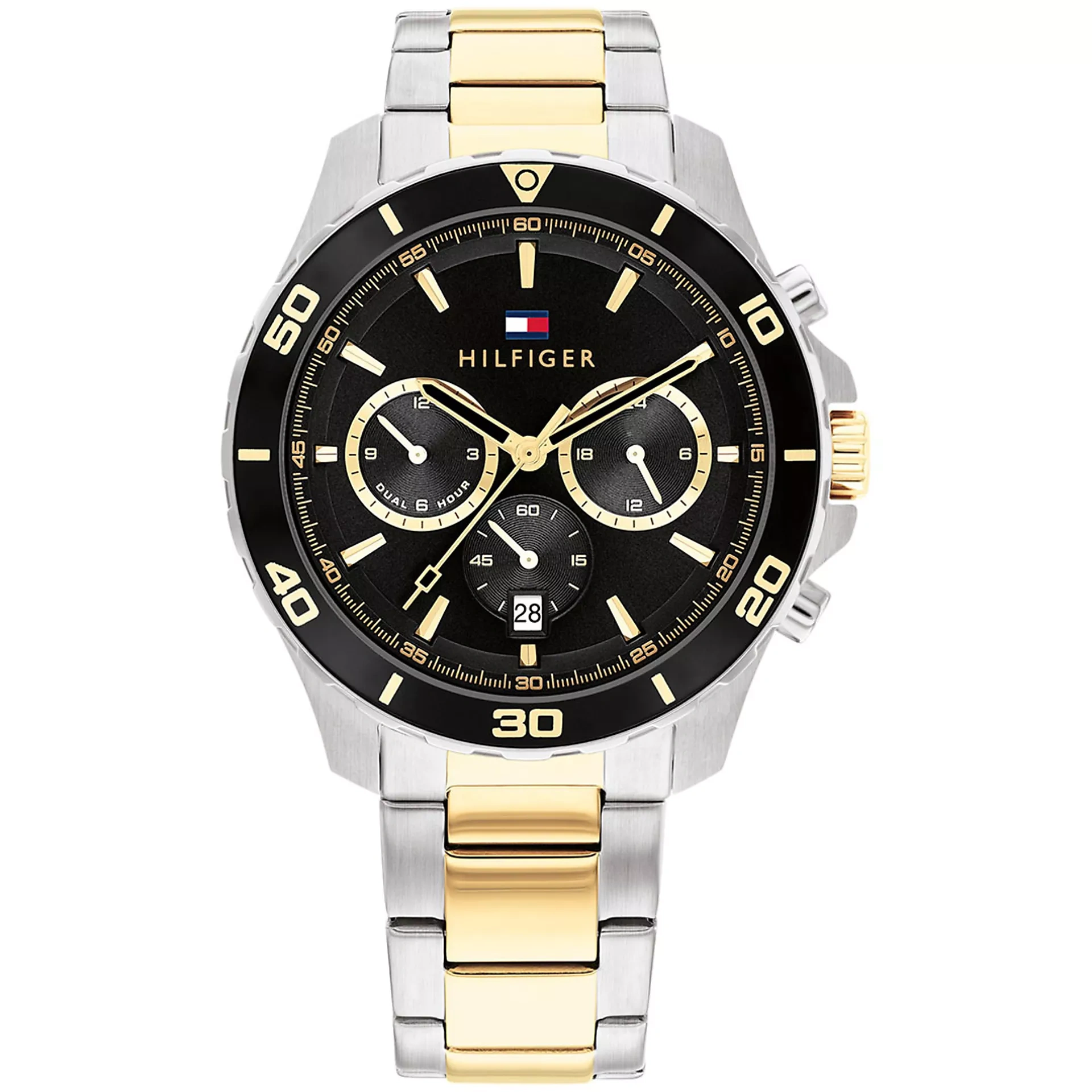 Tommy Hilfiger Reloj cronógrafo con pulsera de acero plateado para hombre