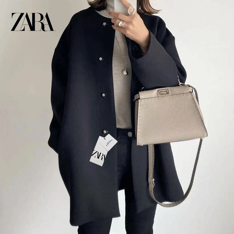 ZARA - wysokiej jakości kurtka wełniana, średniej długości