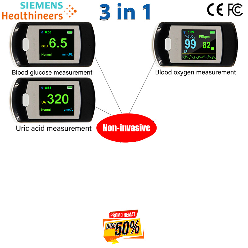 Medidor de glicose no sangue não invasivo SIEMENS Healthineers (função 8 em precisão de 1/99%)