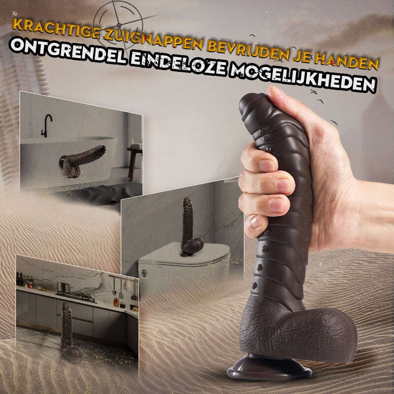 PANGOLIN 3 V 1 Realističtější dildo 24CM-hnědé