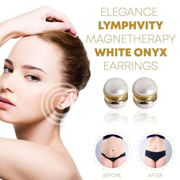 (Omezený prodej 🔥 poslední den) Náušnice Elegance Lymphvity MagneTherapy White Onyx