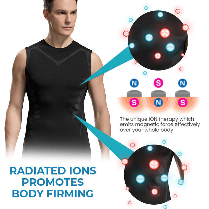 🦾NOVA VERSÃO 2023 EXPECTSKY IONIC SHAPING VEST, CONFORTÁVEL E RESPIRÁVEL ICE SILK FABRIC, PARA HOMENS MOLDAREM O CORPO PERFEITO（🔥🔥DESCONTO LIMITADO NOS ÚLTIMOS 30 MINUTOS⏳）