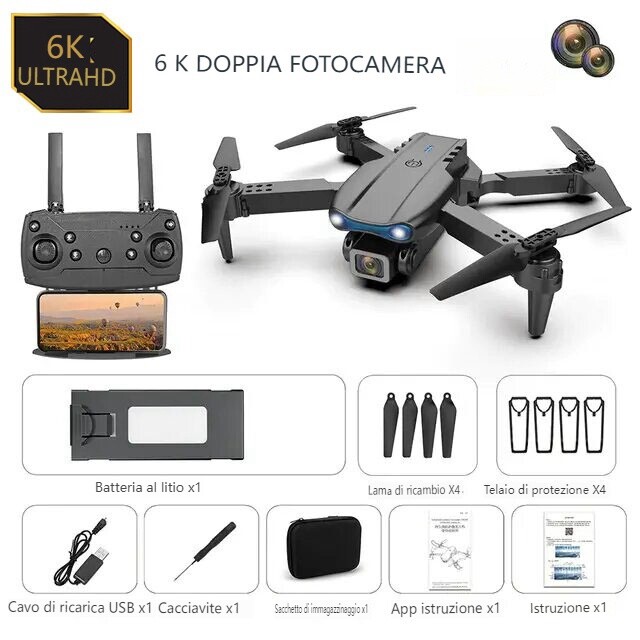 ⚡ Ultimo drone con doppia telecamera 6K UHD ⚡