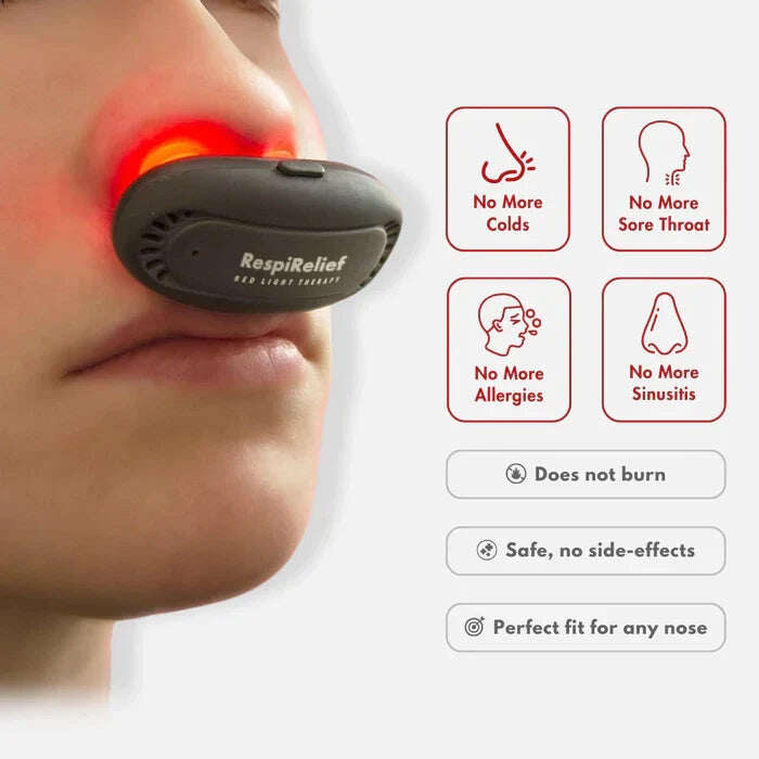 Instrumento de terapia nasal com luz vermelha Fivfivgo™ RespiRelief