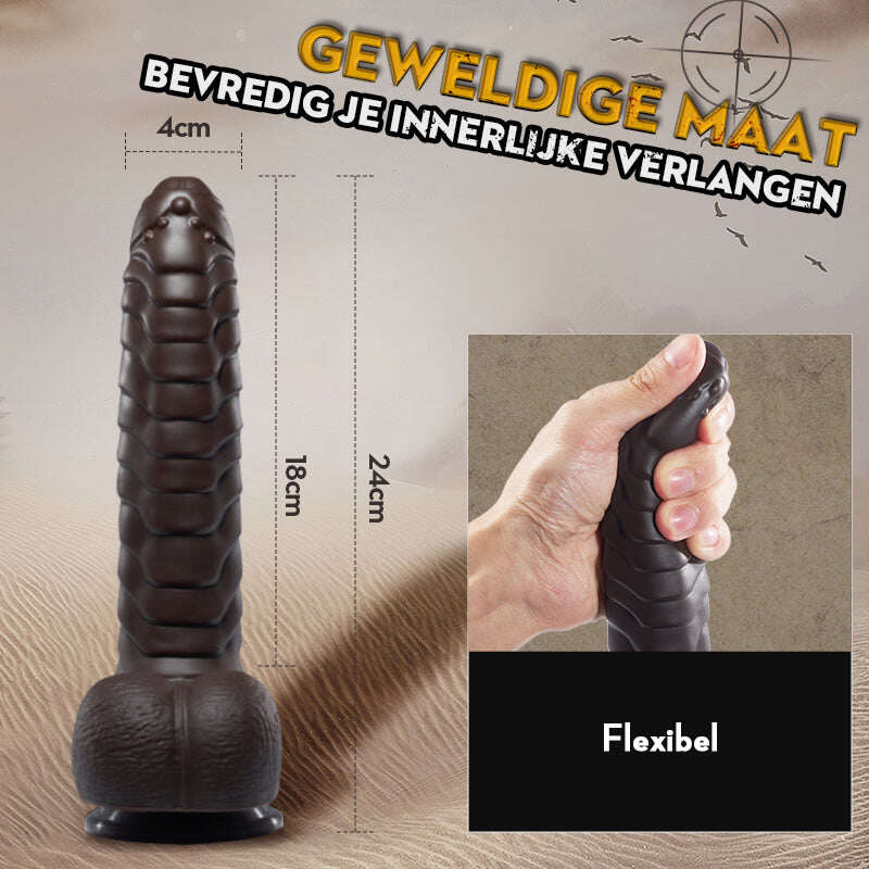 PANGOLIN 3 V 1 Realističtější dildo 24CM-hnědé