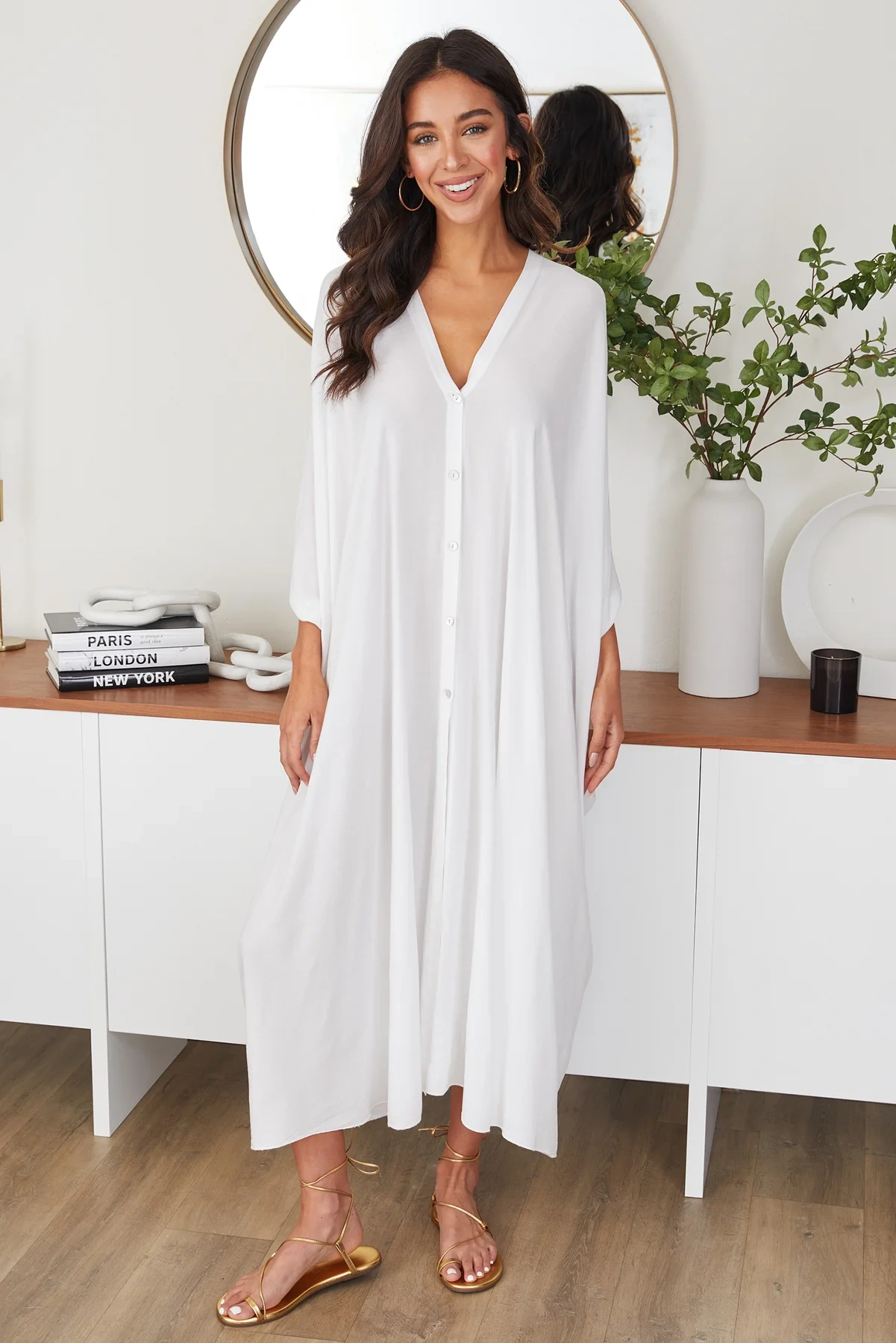 THE ALAIA VISCOSE KAFTAN DRESS