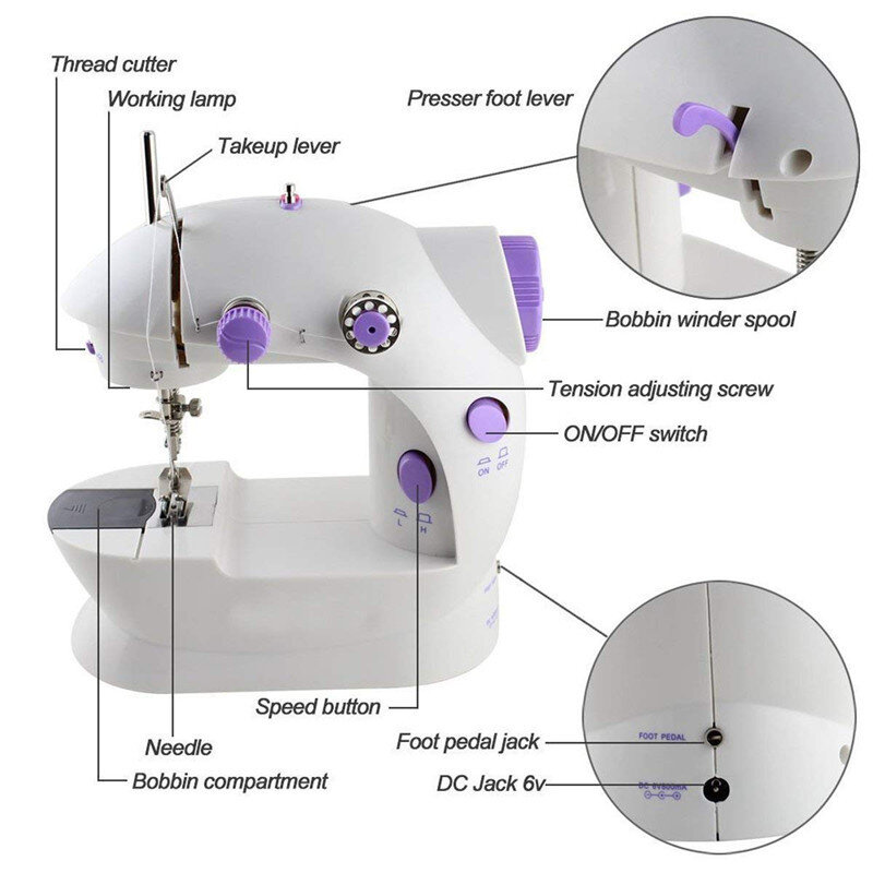 máquina de costura portátil