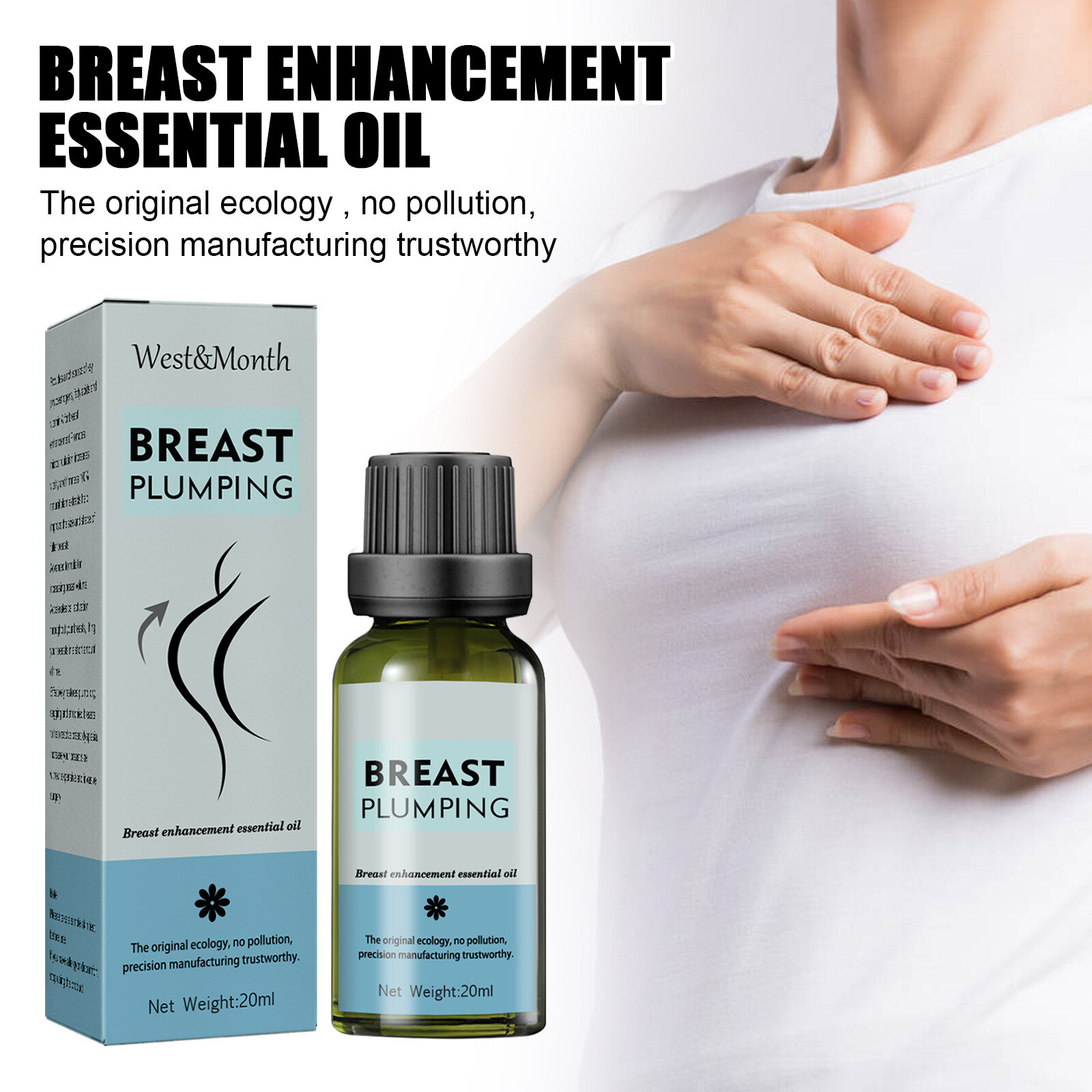 Desfrute de contornos melhorados com West&Month Breast Enhancement Oil - perfeito para um realce natural dos seios!