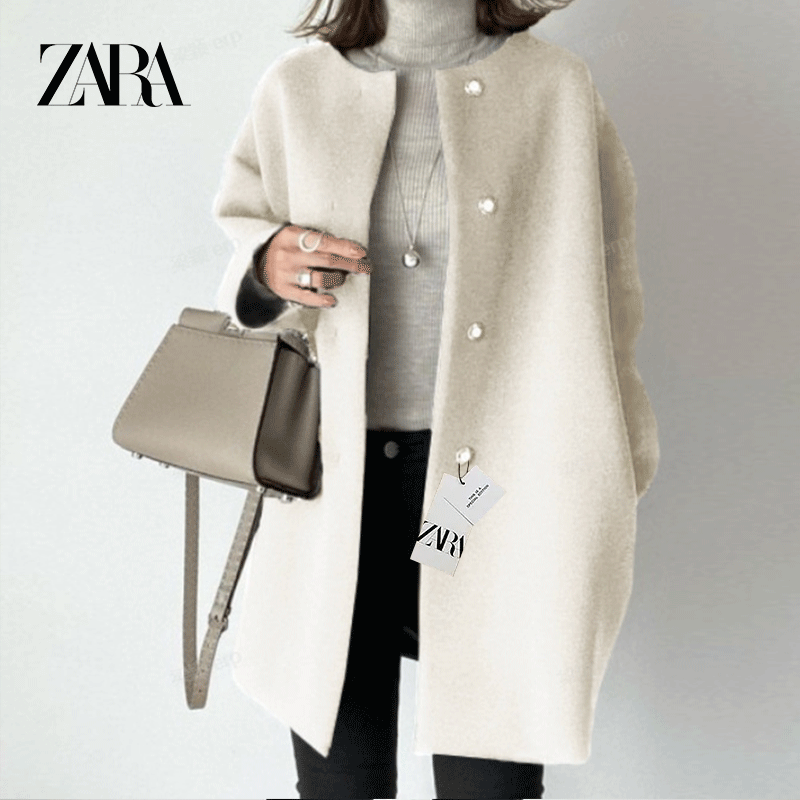 ZARA - wysokiej jakości kurtka wełniana, średniej długości
