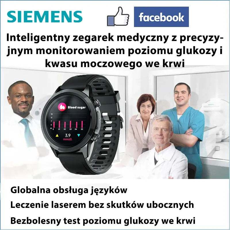 O relógio de terapia a laser Siemens pode monitorar sua frequência cardíaca, pressão arterial e níveis de açúcar no sangue