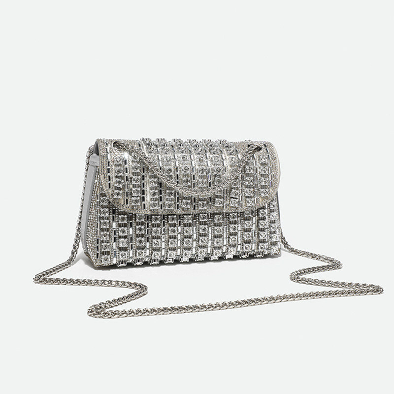 Bolsa feminina leve e luxuosa em forma de diamante