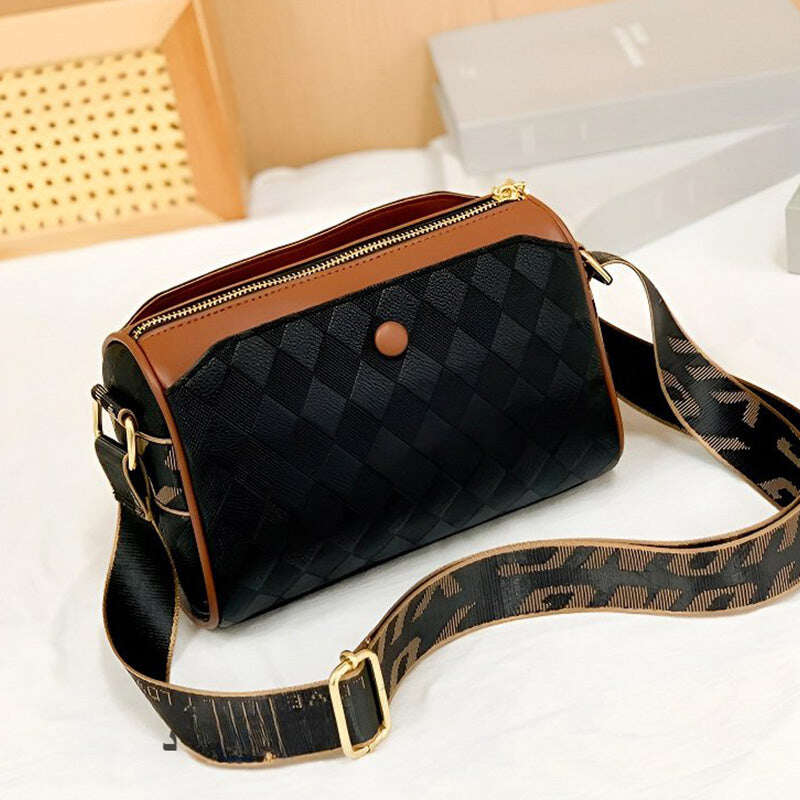 [Melhor presente para ela] Bolsa crossbody de 3 camadas com padrão de diamante moderno e grande capacidade